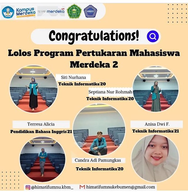 Jelajahi Kampus, Rangkul Keberagaman! Enam Mahasiswa UMNU Kebumen Lolos Pertukaran Mahasiswa Merdeka 2