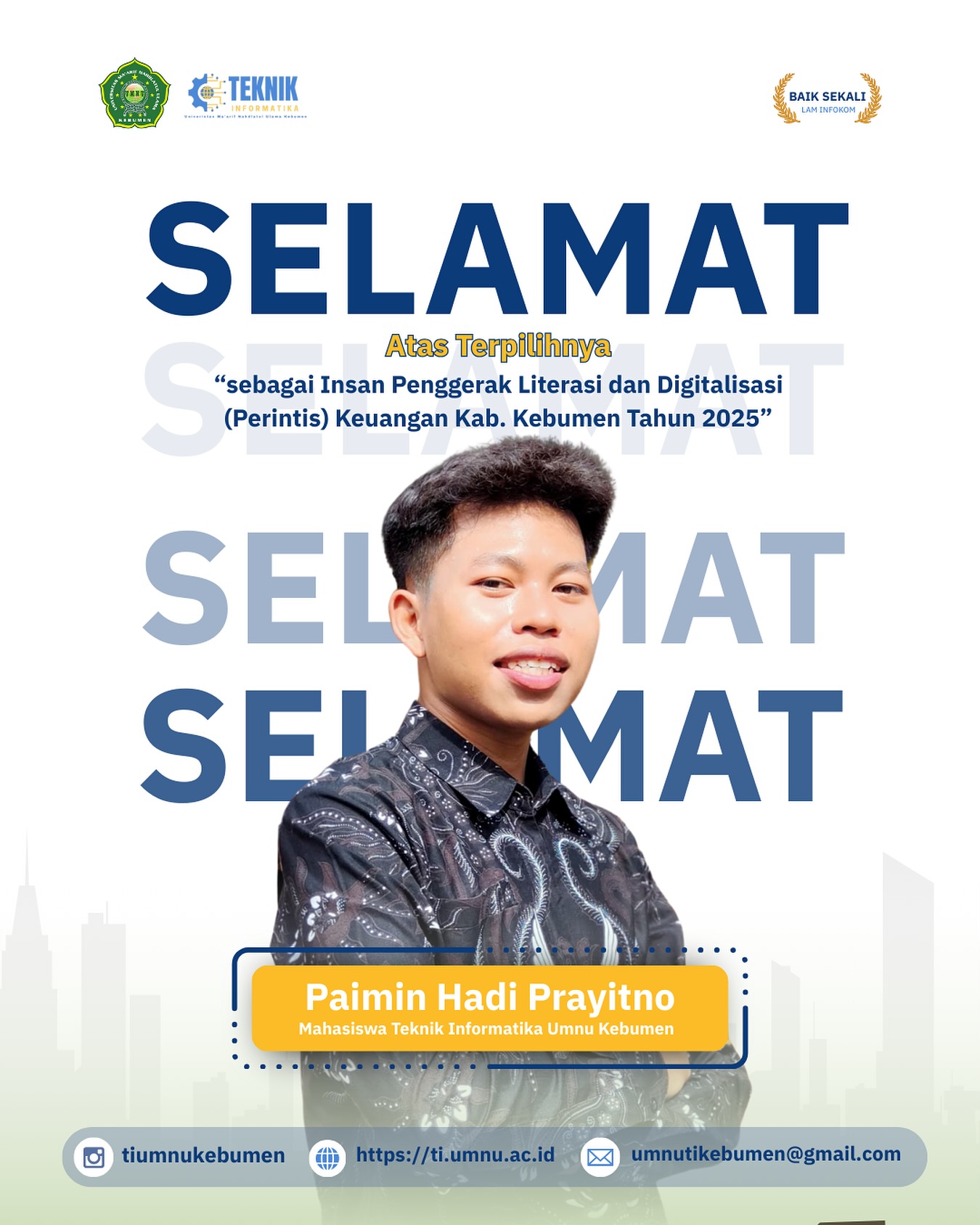 Dari Informatika untuk Literasi Keuangan, Paymin Hady Bawa Nama UMNU Kebumen Tahun 2025